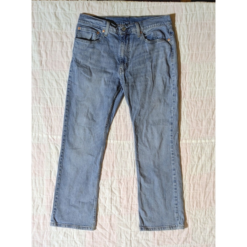 Levis 527 Slim Bootcut Jeans Mens 34x30 Light Wash Blue Denim Y2K